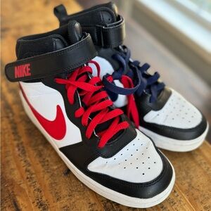 Nike Kids Sneakers - Black, White, Red, and Blue